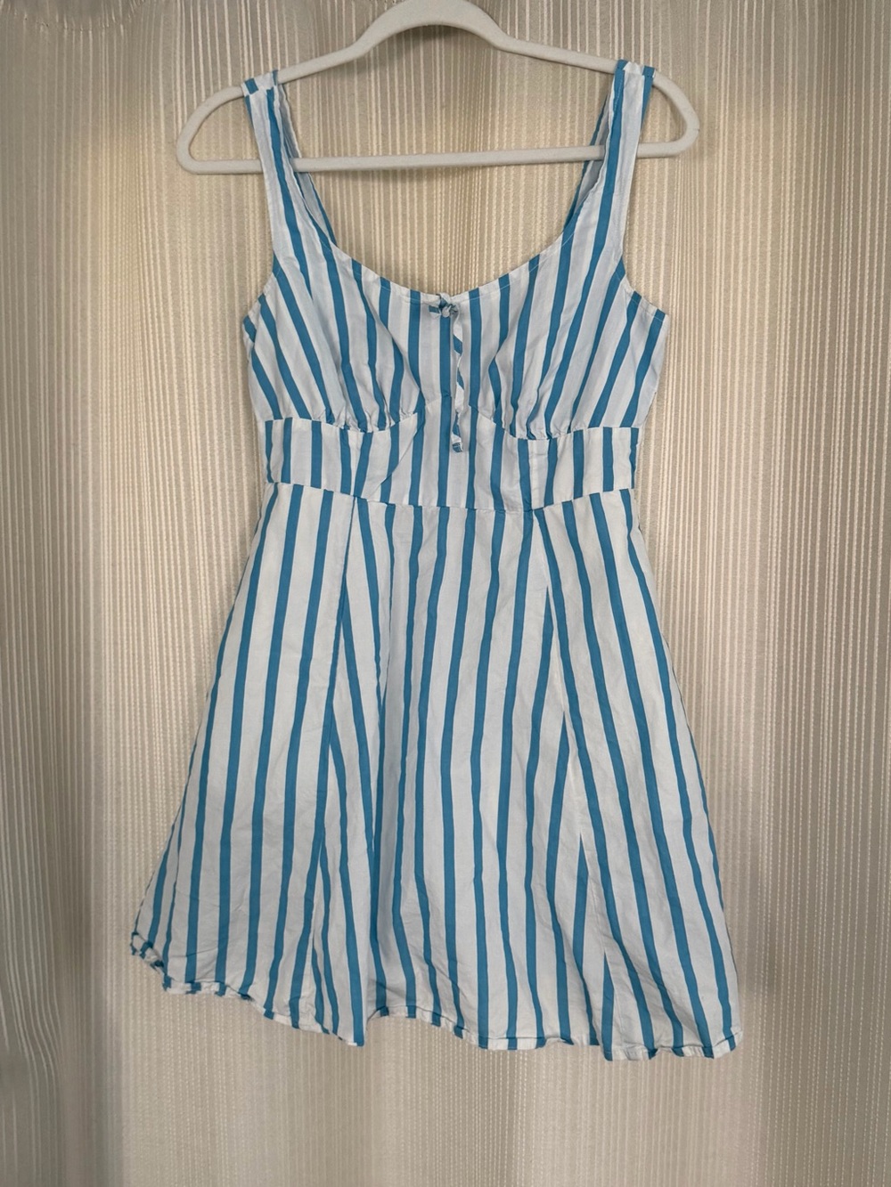 Old Navy Blue and White Striped Sleeveless Fit-and-Flare Dress